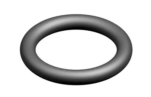 Dunkler, runder O-Ring von Bosch mit durchgehender, glatter Oberfläche, geeignet für Dichtungsanwendungen in verschiedenen mechanischen Systemen.